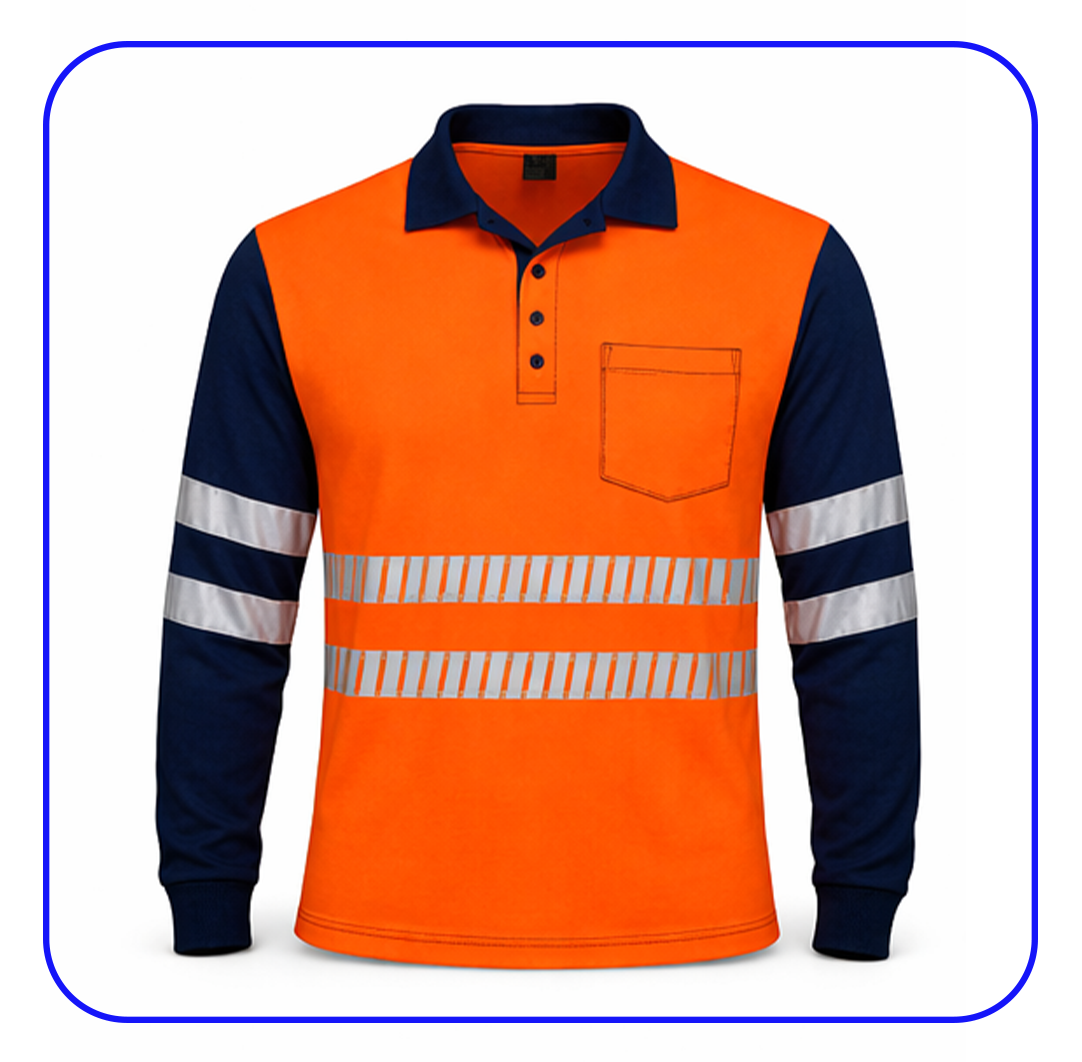 Polo manga larga cuello camisero