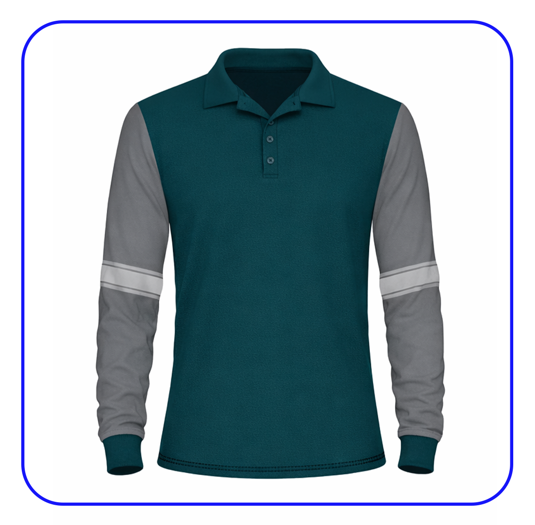 Polo manga larga cuello camisero