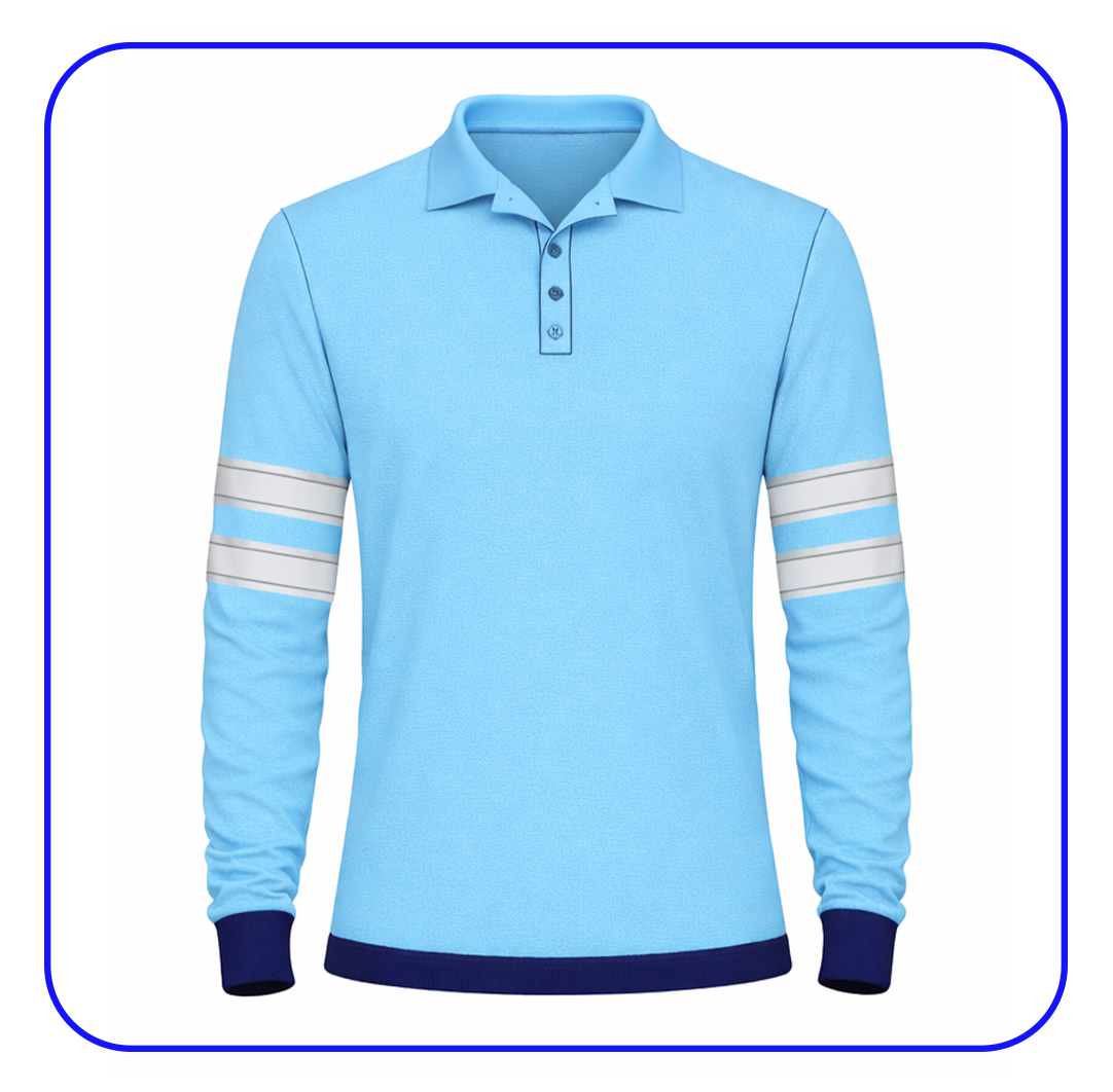 Polo manga larga cuello camisero