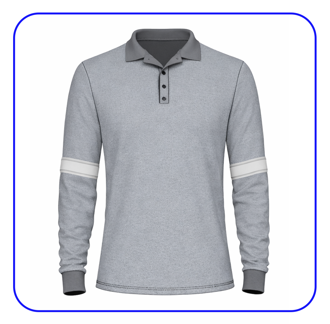 Polo manga larga cuello camisero