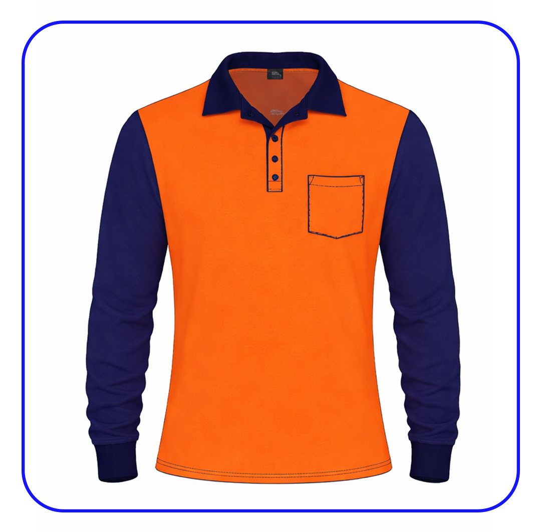 Polo manga larga cuello camisero