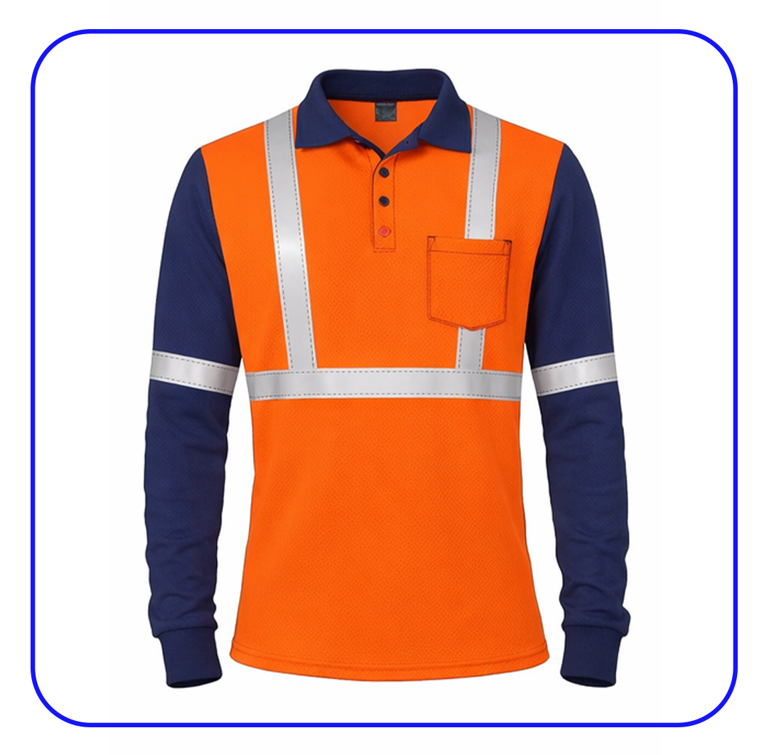 Polo manga larga cuello camisero